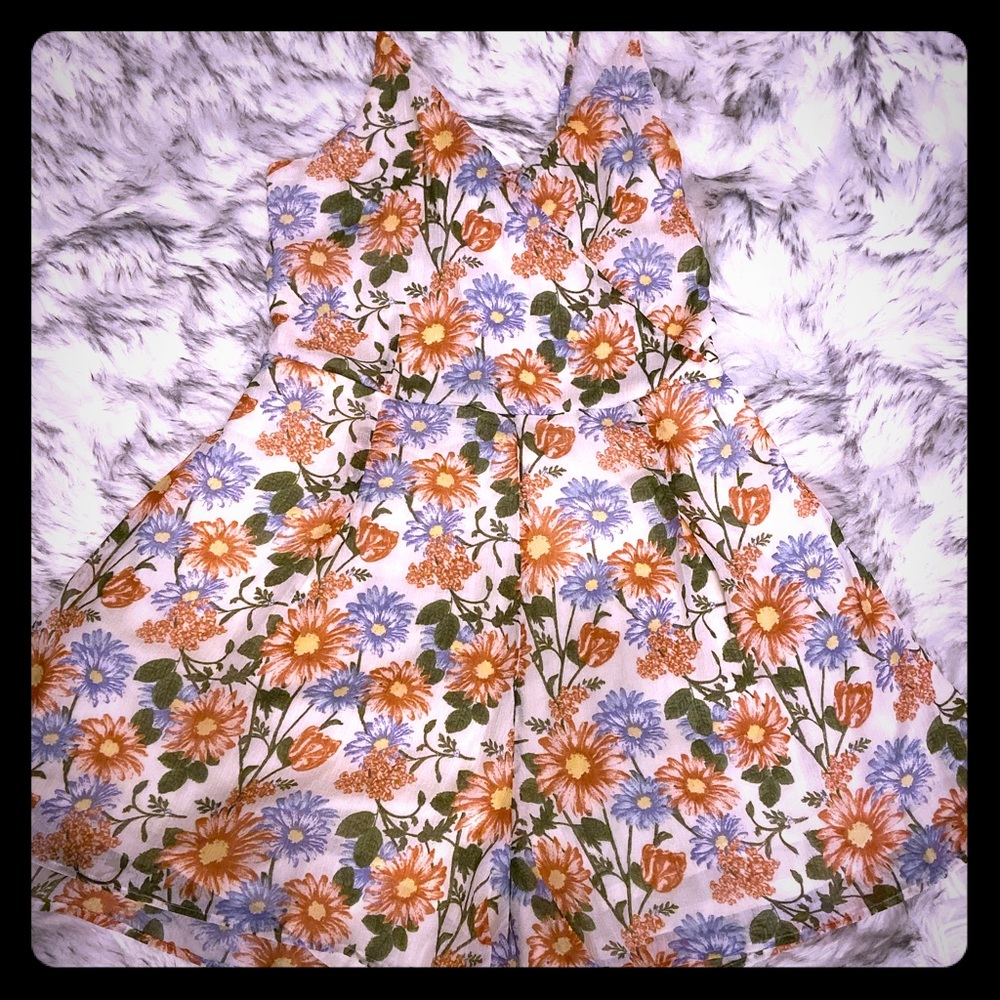 Floral Romper with a tie in the back